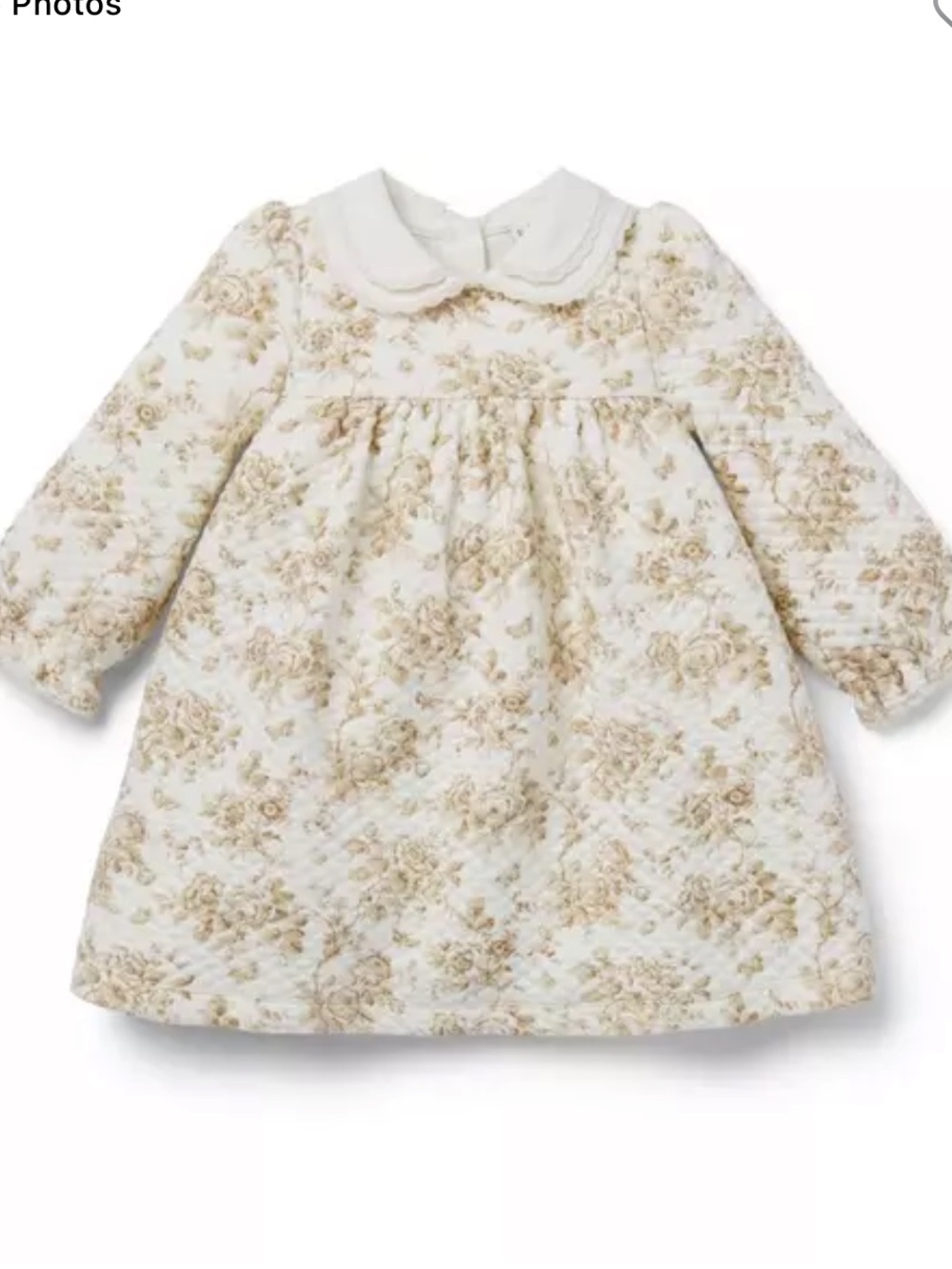 Janie and Jack Baby Floral Toile Quilted Dress NWOT